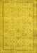 Machine Washable Persian Yellow Traditional Rug, wshtr2455yw