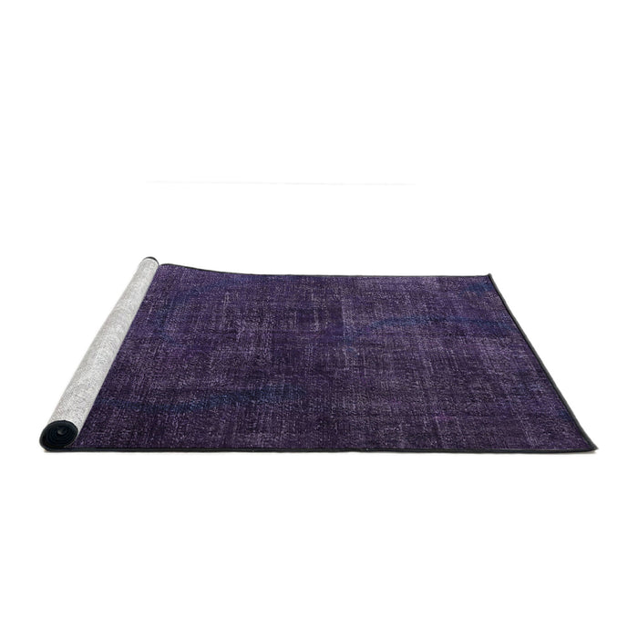 Sideview of Machine Washable Traditional Night Blue Rug, wshtr2456