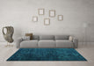 Machine Washable Persian Turquoise Traditional Area Rugs in a Living Room,, wshtr2456turq