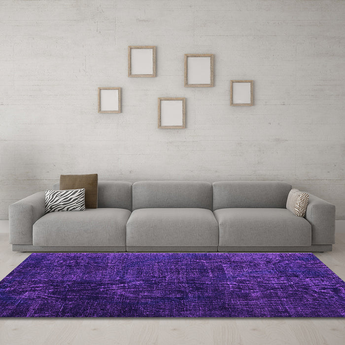 Machine Washable Persian Purple Traditional Area Rugs in a Living Room, wshtr2456pur
