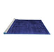 Sideview of Machine Washable Persian Blue Traditional Rug, wshtr2456blu