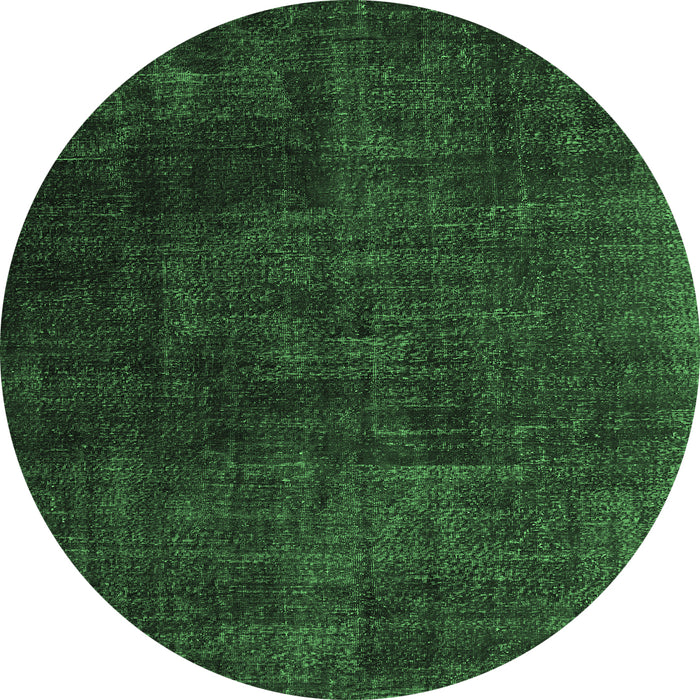 Round Persian Emerald Green Traditional Rug, tr2456emgrn