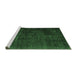 Sideview of Machine Washable Persian Emerald Green Traditional Area Rugs, wshtr2456emgrn