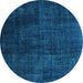 Round Persian Light Blue Traditional Rug, tr2456lblu