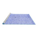 Sideview of Machine Washable Persian Blue Traditional Rug, wshtr2457blu