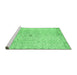 Sideview of Machine Washable Persian Emerald Green Traditional Area Rugs, wshtr2457emgrn