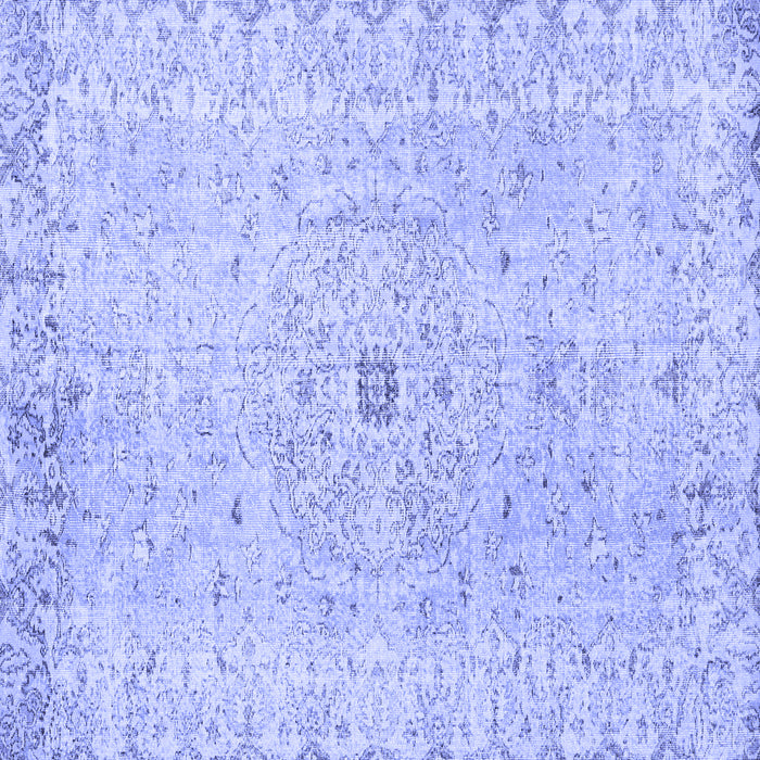 Square Machine Washable Persian Blue Traditional Rug, wshtr2457blu