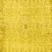 Square Machine Washable Persian Yellow Traditional Rug, wshtr2457yw