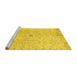 Sideview of Machine Washable Persian Yellow Traditional Rug, wshtr2457yw