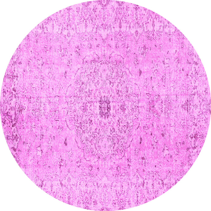 Round Persian Pink Traditional Rug, tr2457pnk