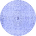 Round Persian Blue Traditional Rug, tr2457blu