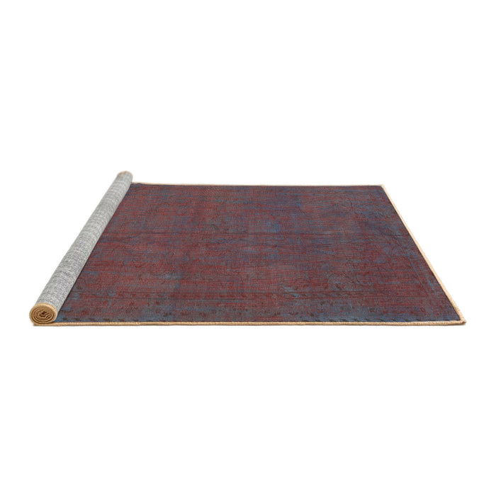 Sideview of Machine Washable Traditional Chestnut Brown Rug, wshtr2458