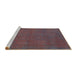 Sideview of Machine Washable Traditional Chestnut Brown Rug, wshtr2458