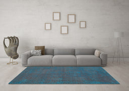 Machine Washable Persian Light Blue Traditional Rug in a Living Room, wshtr2458lblu