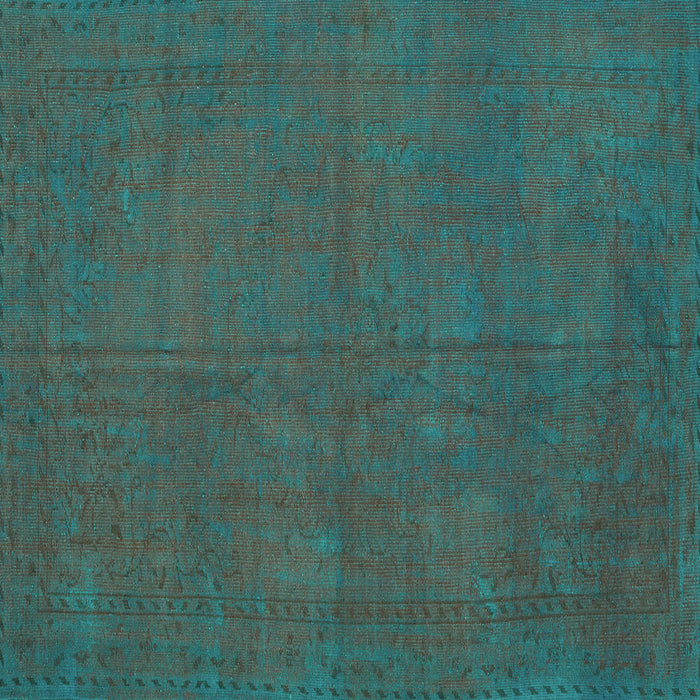 Square Machine Washable Persian Turquoise Traditional Area Rugs, wshtr2458turq
