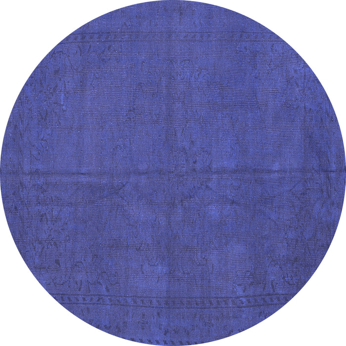 Round Persian Blue Traditional Rug, tr2458blu