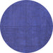 Round Persian Blue Traditional Rug, tr2458blu
