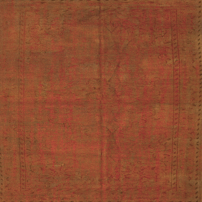 Round Machine Washable Persian Orange Traditional Area Rugs, wshtr2458org