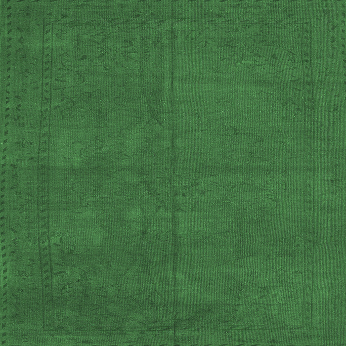 Square Machine Washable Persian Emerald Green Traditional Area Rugs, wshtr2458emgrn