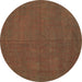 Round Persian Brown Traditional Rug, tr2458brn