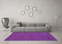 Machine Washable Persian Purple Traditional Area Rugs in a Living Room, wshtr2458pur