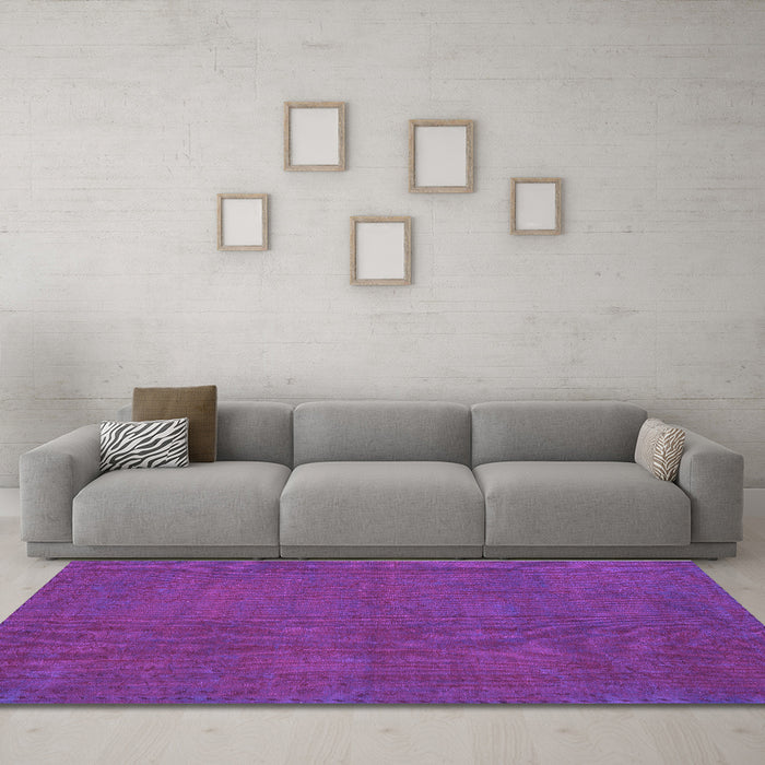 Machine Washable Persian Purple Traditional Area Rugs in a Living Room, wshtr2458pur