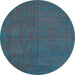 Round Persian Light Blue Traditional Rug, tr2458lblu