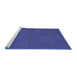 Sideview of Machine Washable Persian Blue Traditional Rug, wshtr2458blu