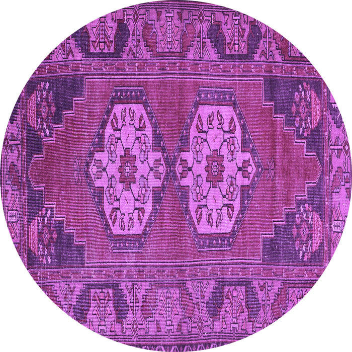 Round Persian Purple Traditional Rug, tr2459pur