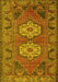 Machine Washable Persian Yellow Traditional Rug, wshtr2459yw