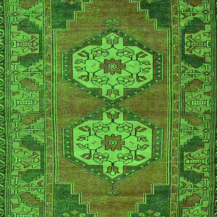 Serging Thickness of Machine Washable Persian Green Traditional Area Rugs, wshtr2459grn