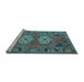 Sideview of Machine Washable Persian Light Blue Traditional Rug, wshtr2459lblu