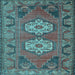 Square Machine Washable Persian Light Blue Traditional Rug, wshtr2459lblu