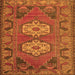 Round Machine Washable Persian Orange Traditional Area Rugs, wshtr2459org