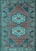 Machine Washable Persian Light Blue Traditional Rug, wshtr2459lblu