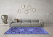 Machine Washable Persian Blue Traditional Rug in a Living Room, wshtr2459blu