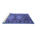 Sideview of Machine Washable Persian Blue Traditional Rug, wshtr2459blu