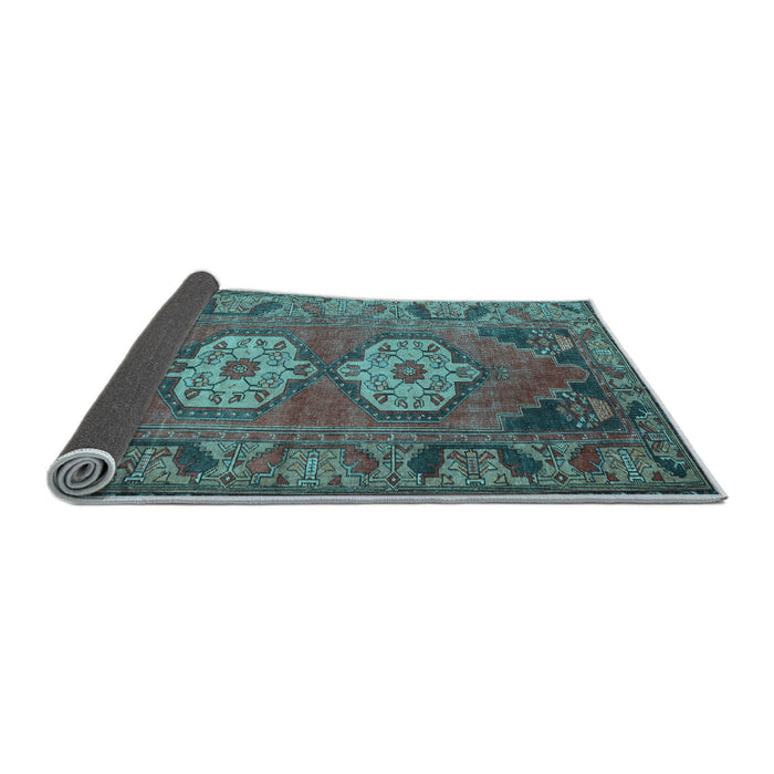 Sideview of Persian Light Blue Traditional Rug, tr2459lblu