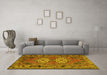 Machine Washable Persian Yellow Traditional Rug in a Living Room, wshtr2459yw