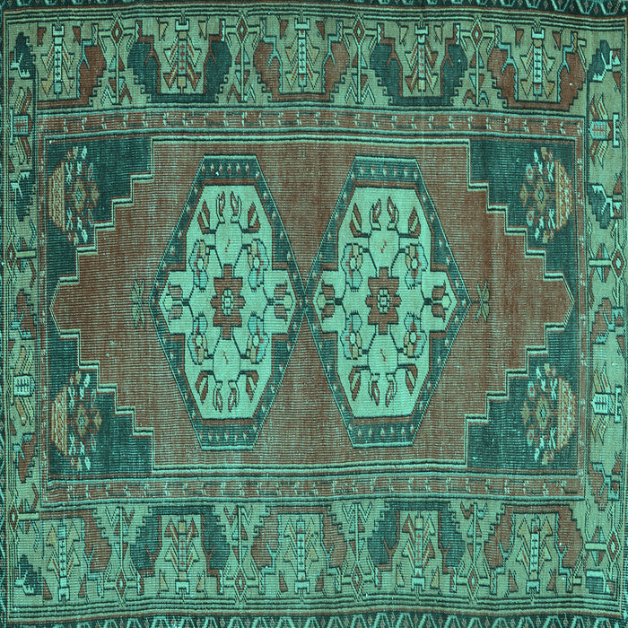 Square Persian Turquoise Traditional Rug, tr2459turq