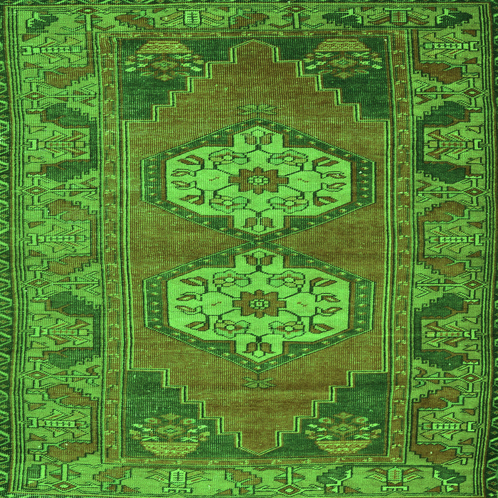 Serging Thickness of Persian Green Traditional Rug, tr2459grn