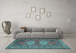 Machine Washable Persian Light Blue Traditional Rug in a Living Room, wshtr2459lblu