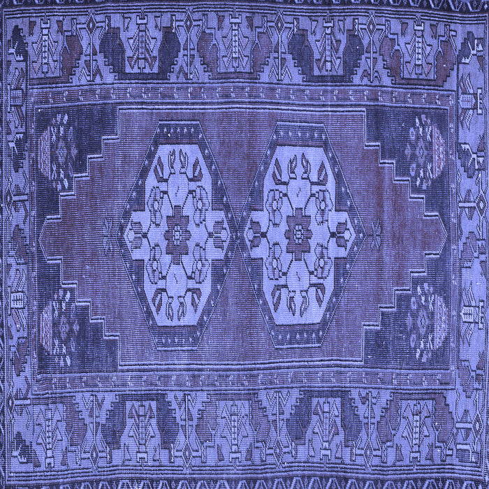 Square Machine Washable Persian Blue Traditional Rug, wshtr2459blu