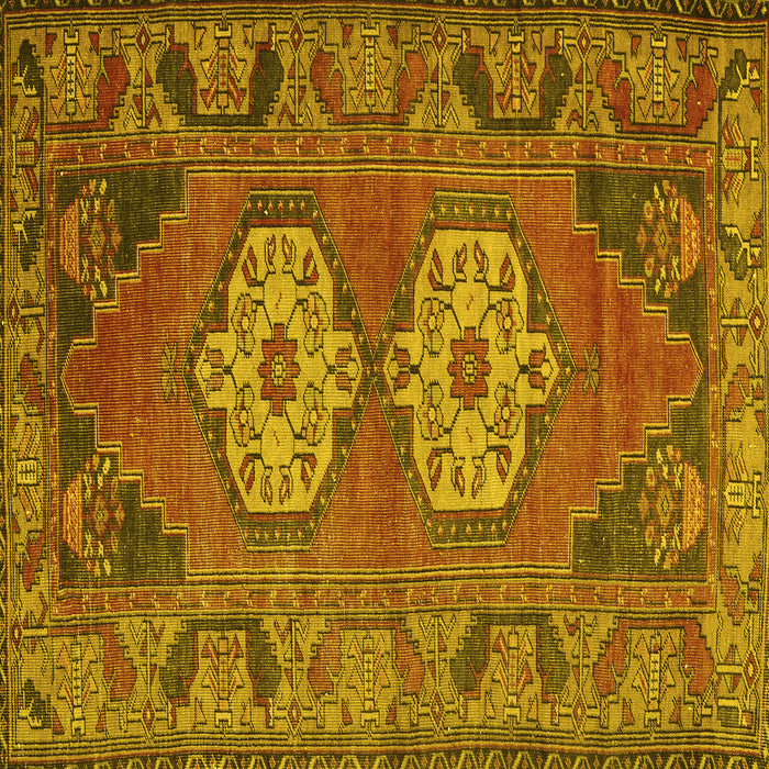 Square Persian Yellow Traditional Rug, tr2459yw