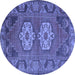 Round Persian Blue Traditional Rug, tr2459blu