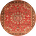 Machine Washable Medallion Orange Traditional Area Rugs, wshtr245org