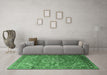 Machine Washable Medallion Emerald Green Traditional Area Rugs in a Living Room,, wshtr245emgrn