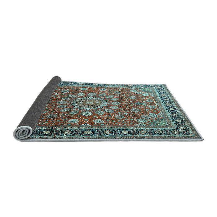 Sideview of Medallion Light Blue Traditional Rug, tr245lblu