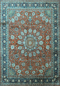 Medallion Light Blue Traditional Rug, tr245lblu