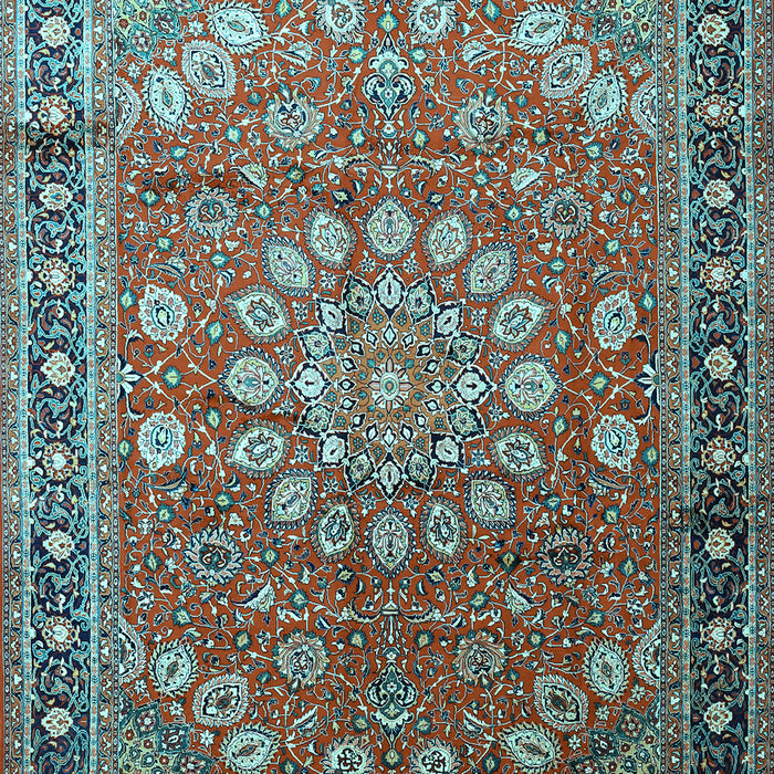 Medallion Light Blue Traditional Rug, tr245lblu